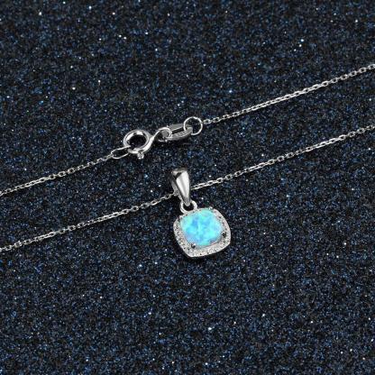 Opal Silver Fashion Pendant Necklace - Personalized Jewel