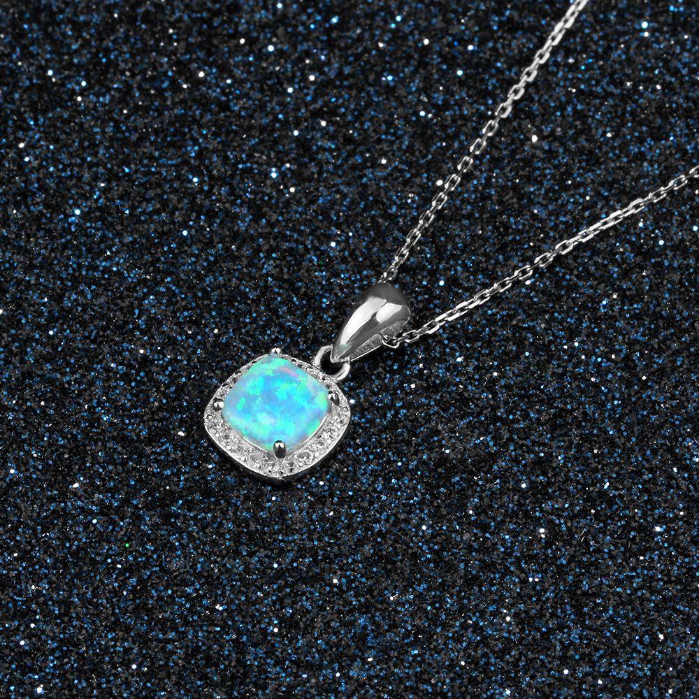 Opal Silver Fashion Pendant Necklace - Personalized Jewel