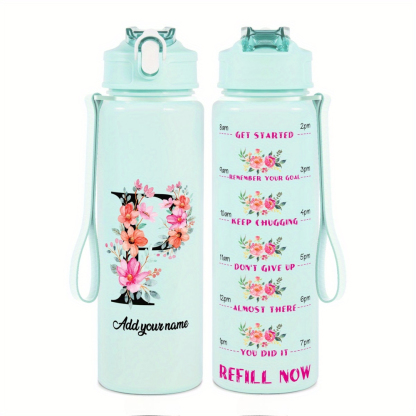 Personalized Water Tracker Bottle With Custom Name
