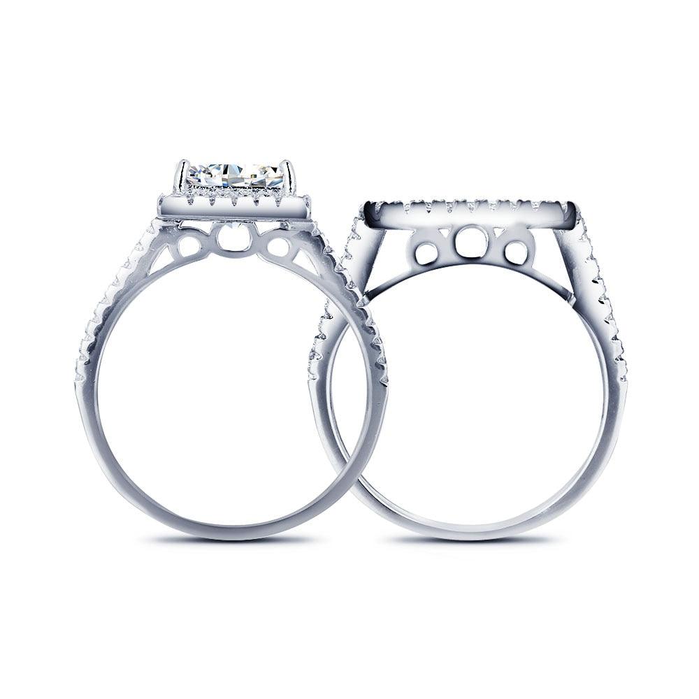 Party Accessories Luxurious Ring Bridal Sets 925 Sterling Silver White Cubic Zirconia Rings For Women New - Personalized Jewel