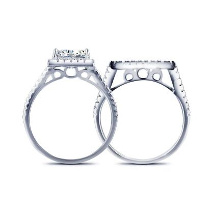Party Accessories Luxurious Ring Bridal Sets 925 Sterling Silver White Cubic Zirconia Rings For Women New - Personalized Jewel