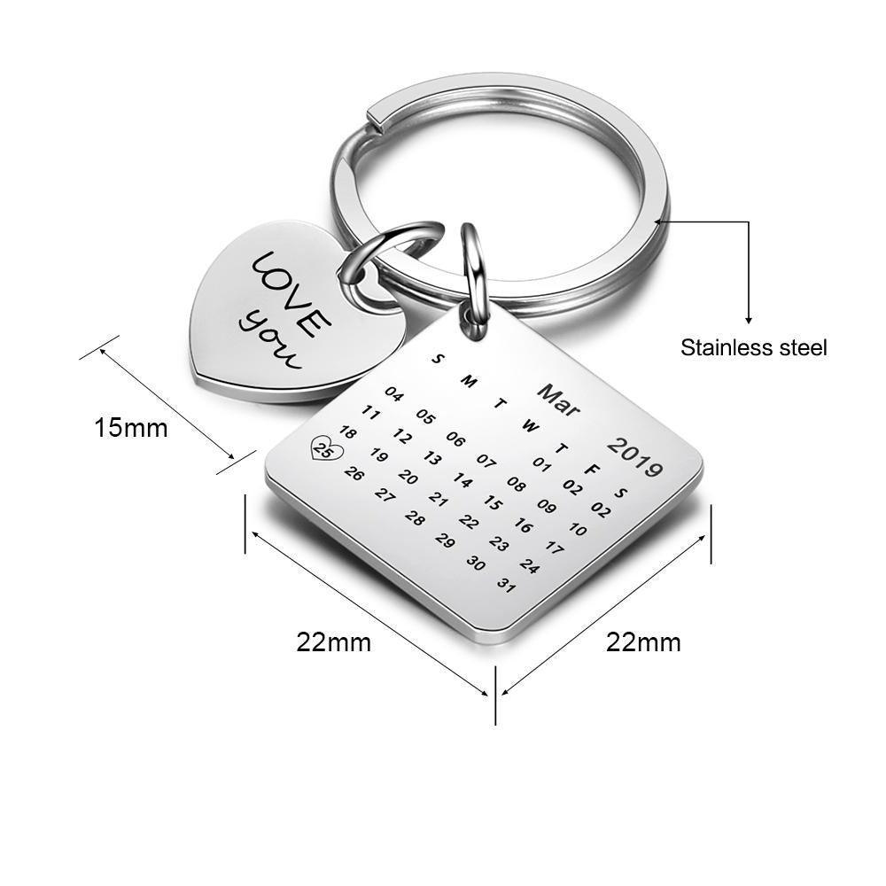 Personalised Keyring With Date Engraved - Personalized Jewel