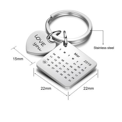 Personalised Keyring With Date Engraved - Personalized Jewel