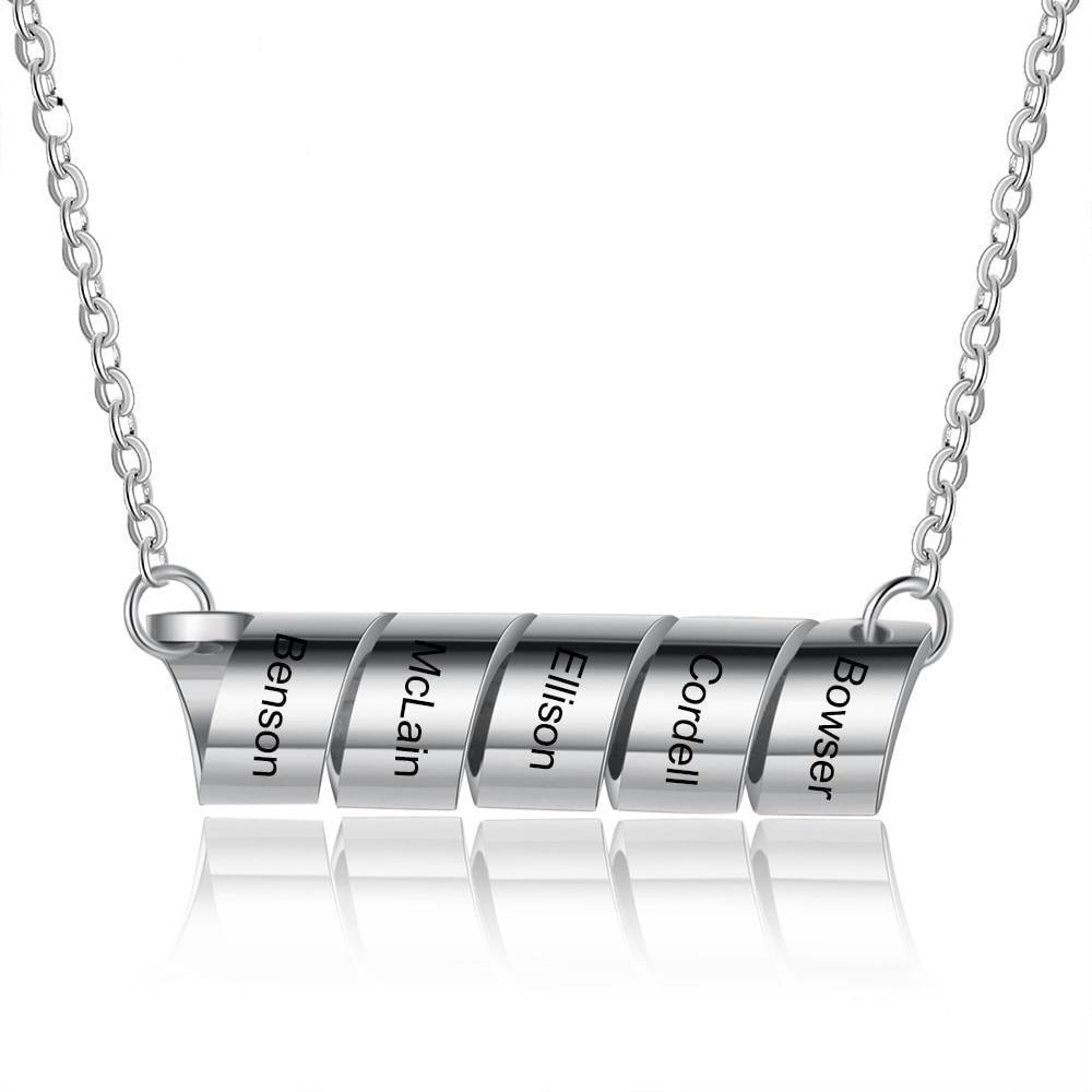 Personalized 5 Name Engraving Pendant Chain Twisted Stainless-Steel Chain For Men-Personalized Jewels