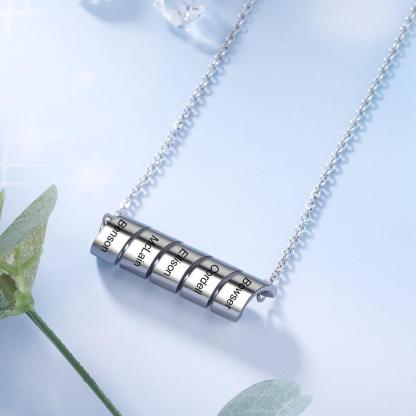 Personalized 5 Name Engraving Pendant Chain - Twisted Stainless-Steel Chain For Men - Personalized Jewel
