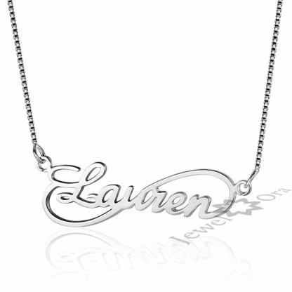 Personalized 925 Sterling Silver 8 Shape Infinity Necklace With Custom Name Pendant, Gift For Women - Personalized Jewel