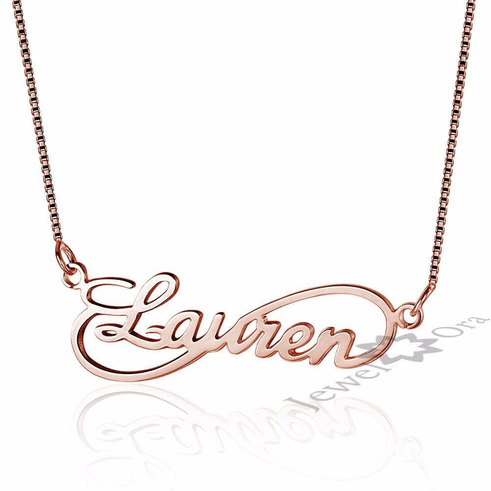Personalized 925 Sterling Silver 8 Shape Infinity Necklace With Custom Name Pendant, Gift For Women - Personalized Jewel