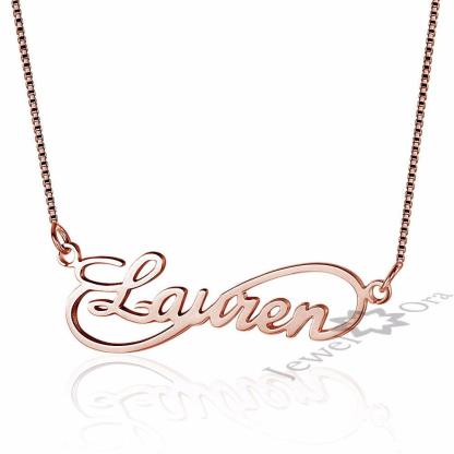 Personalized 925 Sterling Silver 8 Shape Infinity Necklace With Custom Name Pendant, Gift For Women - Personalized Jewel