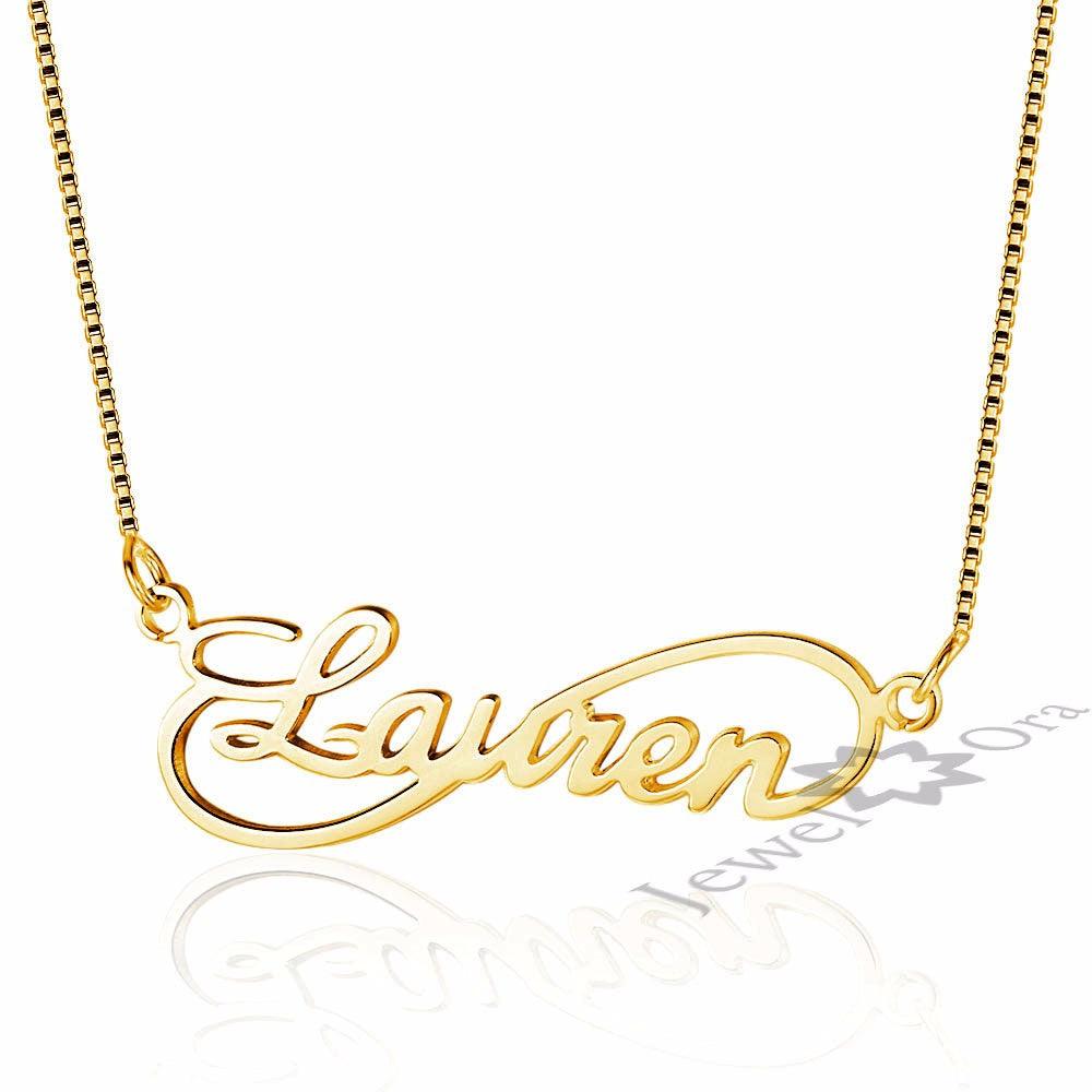 Personalized 925 Sterling Silver 8 Shape Infinity Necklace With Custom Name Pendant, Gift For Women - Personalized Jewel