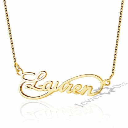 Personalized 925 Sterling Silver 8 Shape Infinity Necklace With Custom Name Pendant, Gift For Women - Personalized Jewel