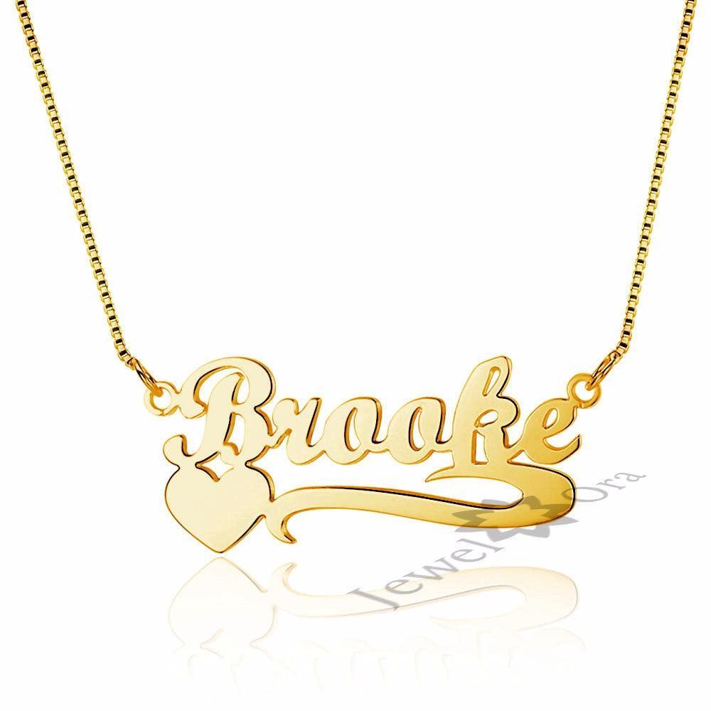 Personalized 925 Sterling Silver Arabic Name Necklace With Heart Pendant, Trendy Women’s Jewelry With Box - Personalized Jewel