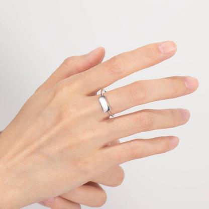 Personalized 925 Sterling Silver Bar Ring - Custom Name Engraving Stylish Ring For Modern Women - Personalized Jewel