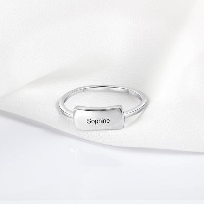 Personalized 925 Sterling Silver Bar Ring - Custom Name Engraving Stylish Ring For Modern Women - Personalized Jewel