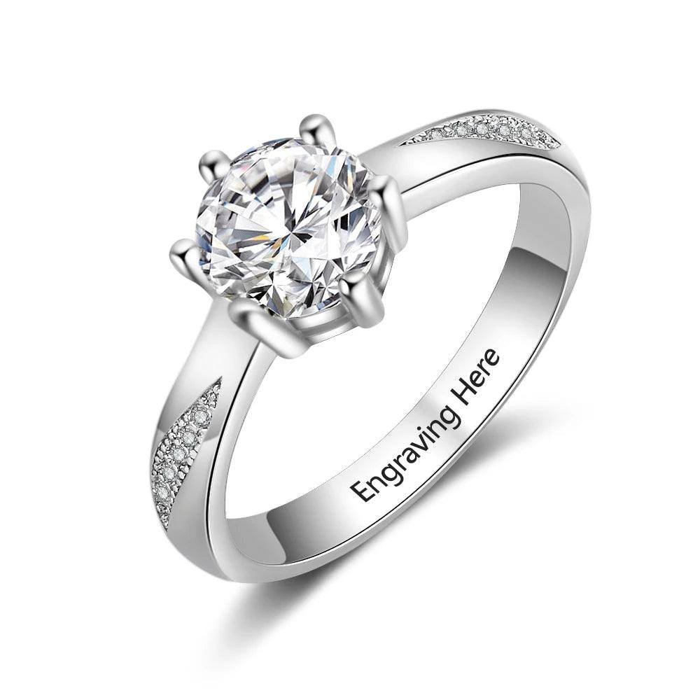 Personalized 925 Sterling Silver Classic Band Wedding Silver Ring Band-Personalized Jewels