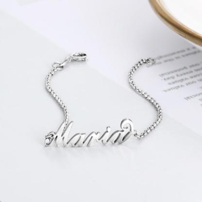 Personalized 925 Sterling Silver Custom Name Bracelet with Customized Charms Chain for Women, Gift for Sister - Personalized Jewel