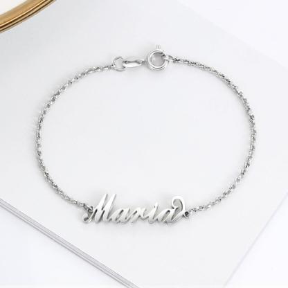 Personalized 925 Sterling Silver Custom Name Bracelet with Customized Charms Chain for Women, Gift for Sister - Personalized Jewel