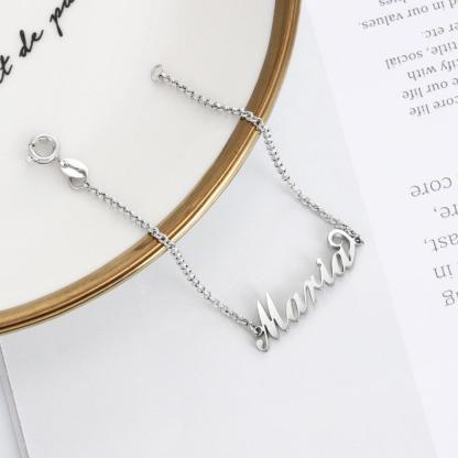 Personalized 925 Sterling Silver Custom Name Bracelet with Customized Charms Chain for Women, Gift for Sister - Personalized Jewel