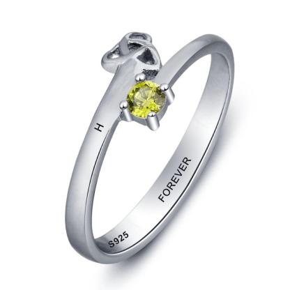 Personalized 925 Sterling Silver Engrave Name & Birthstone Rings, Fashion Jewelry Gift for Women - Personalized Jewel