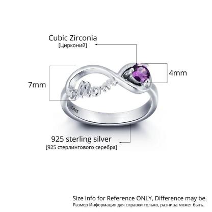 Personalized 925 Sterling Silver Engraved Name & Birthstone Mom Rings, Fashion Jewelry Gift for Mom - Personalized Jewel