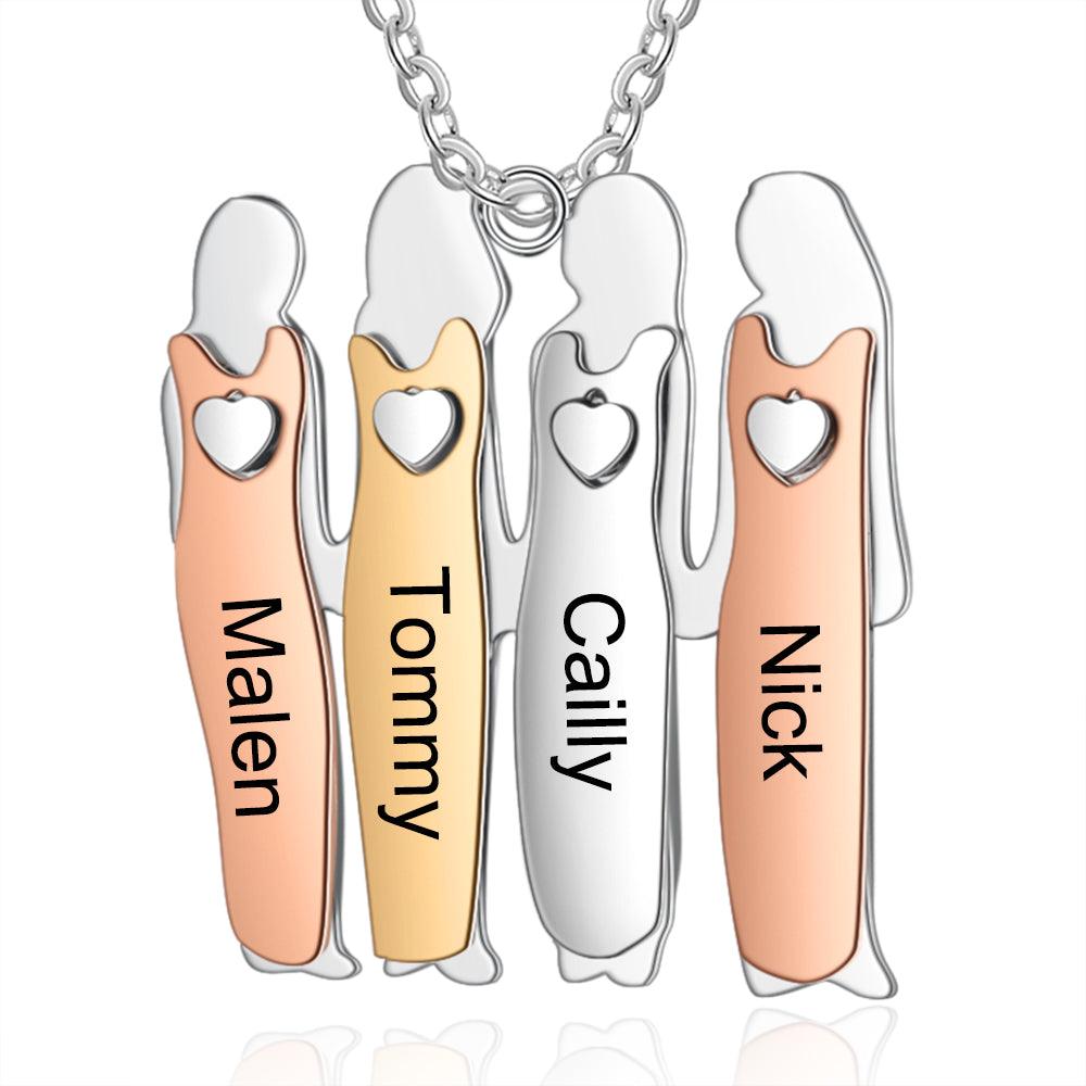 Personalized 925 Sterling Silver Four Sisters Necklace Sibling Fashion Gift Jewelry For Friends & Family - Personalized Jewel