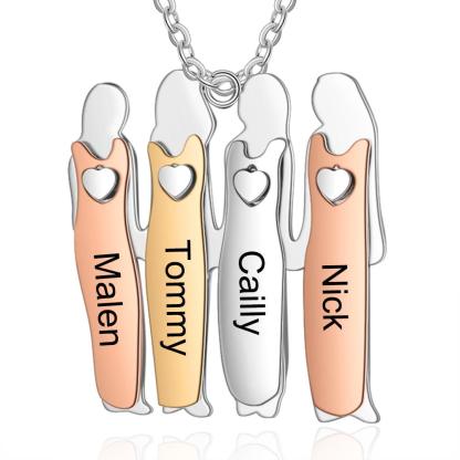 Personalized 925 Sterling Silver Four Sisters Necklace Sibling Fashion Gift Jewelry For Friends & Family - Personalized Jewel