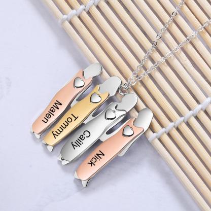 Personalized 925 Sterling Silver Four Sisters Necklace Sibling Fashion Gift Jewelry For Friends & Family - Personalized Jewel