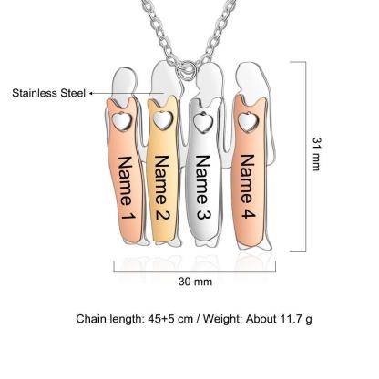 Personalized 925 Sterling Silver Four Sisters Necklace Sibling Fashion Gift Jewelry For Friends & Family - Personalized Jewel
