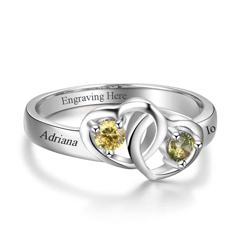 Personalized 925 Sterling Silver Heart to Heart Promise-Personalized Jewels