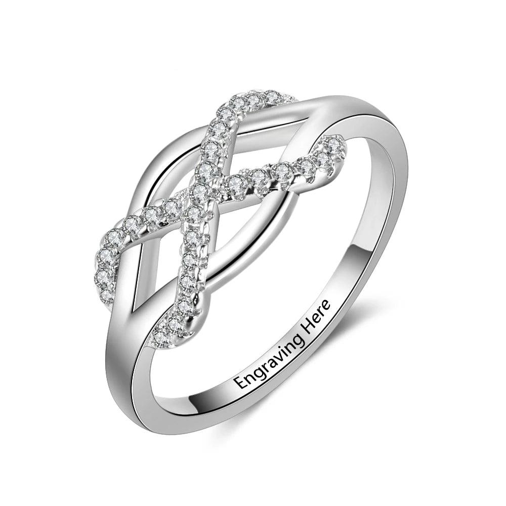 Personalized 925 Sterling Silver Infinity Band-Personalized Jewels