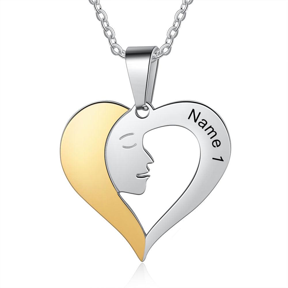 Personalized 925 Sterling Silver Love My Sisters Necklace - Name Engravings Sister Love Heart - Sibling Fashion Gift Jewelry For Friends & Family - Personalized Jewel