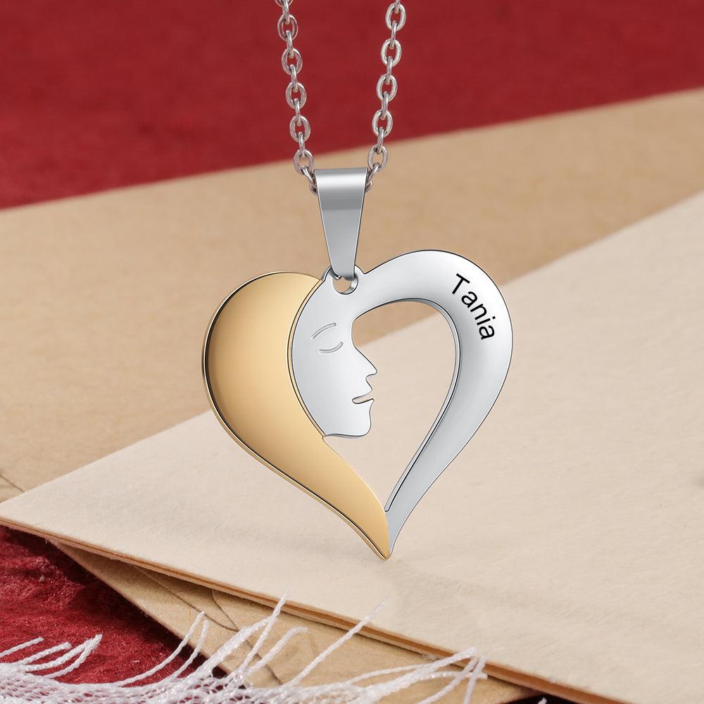 Personalized 925 Sterling Silver Love My Sisters Necklace - Name Engravings Sister Love Heart - Sibling Fashion Gift Jewelry For Friends & Family - Personalized Jewel