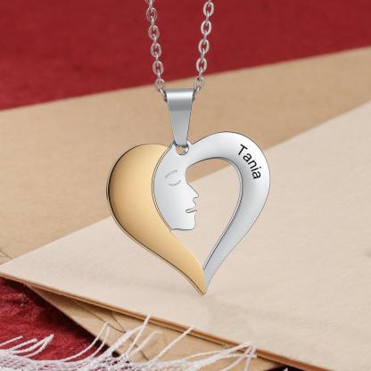 Personalized 925 Sterling Silver Love My Sisters Necklace - Name Engravings Sister Love Heart - Sibling Fashion Gift Jewelry For Friends & Family - Personalized Jewel