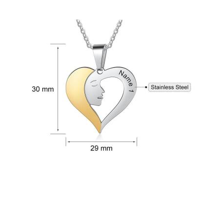 Personalized 925 Sterling Silver Love My Sisters Necklace - Name Engravings Sister Love Heart - Sibling Fashion Gift Jewelry For Friends & Family - Personalized Jewel