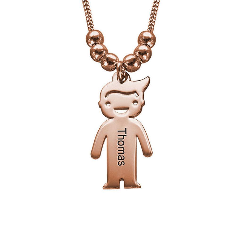 Personalized 925 Sterling Silver My Children Engraved Necklace - 1 Custom Name Engravings on the Children Designed German Silver Plate - Personalized Jewel