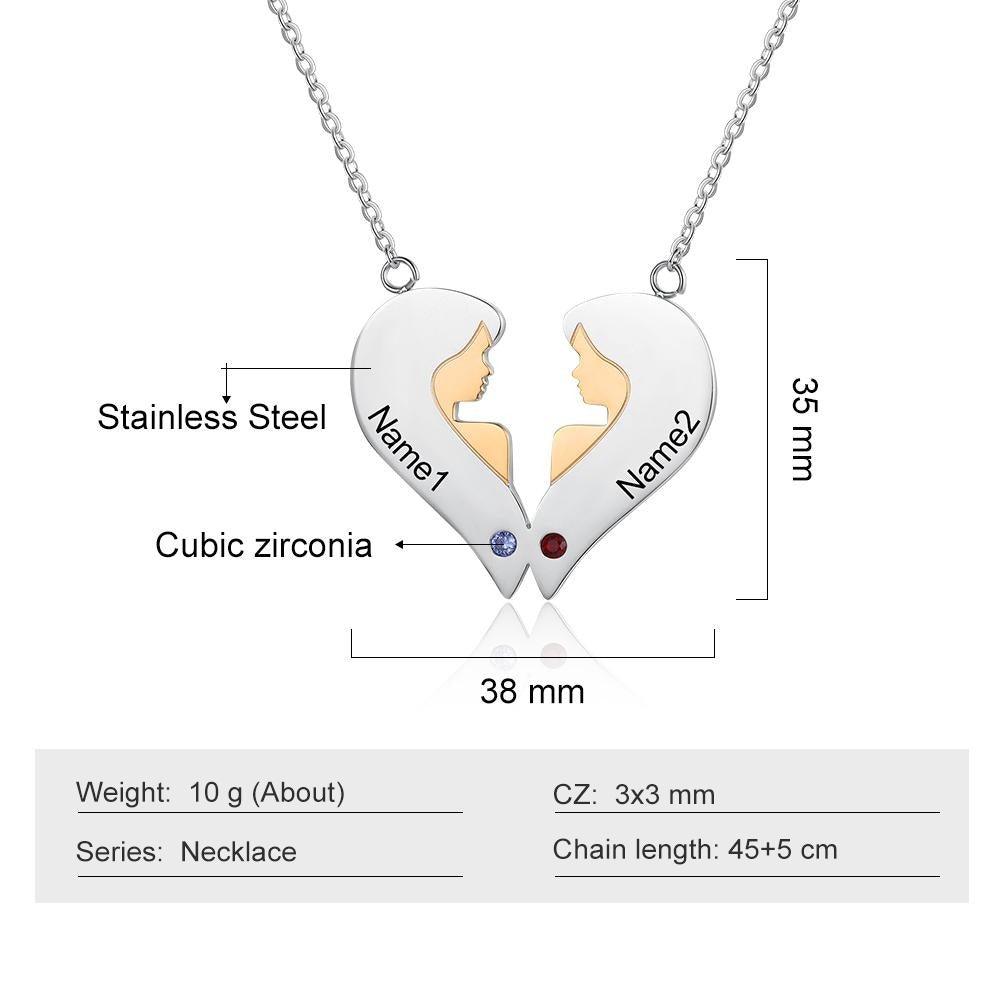 Personalized 925 Sterling Silver My Only Sisters Necklace Sibling Fashion Gift Jewelry For Friends & Family - Personalized Jewel