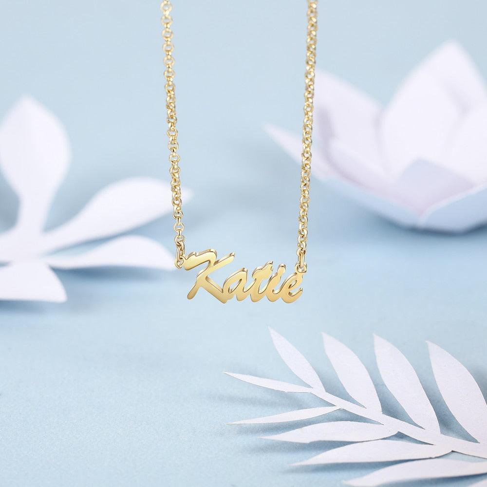 Personalized 925 Sterling Silver Name Engraved Pendant Necklace, Fashion Jewelry Gift for Women - Personalized Jewel