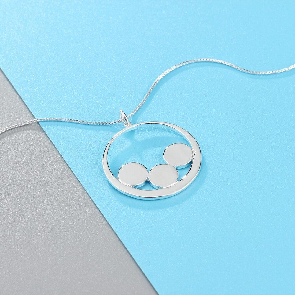 Personalized 925 Sterling Silver Name Necklace & 3 Round Together in a Circle Pendant, Trendy Women’s Jewelry - Personalized Jewel