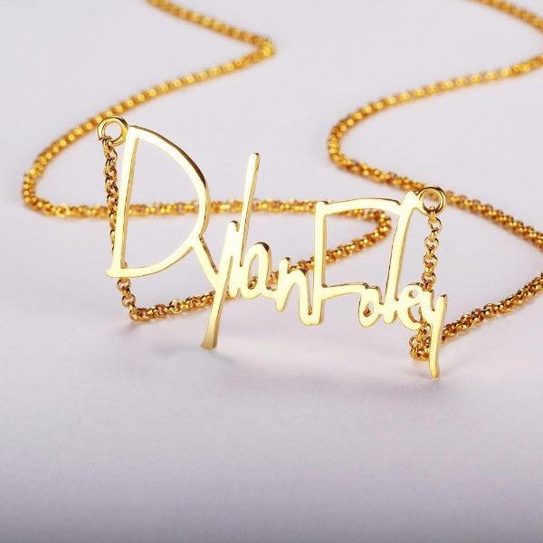 Personalized 925 Sterling Silver Name Pendant Necklace, Handwritten Custom Names Necklace, Gift Jewelry for Friends & Family - Personalized Jewel
