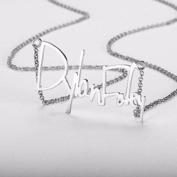 Personalized 925 Sterling Silver Name Pendant Necklace, Handwritten Custom Names Necklace, Gift Jewelry for Friends & Family - Personalized Jewel