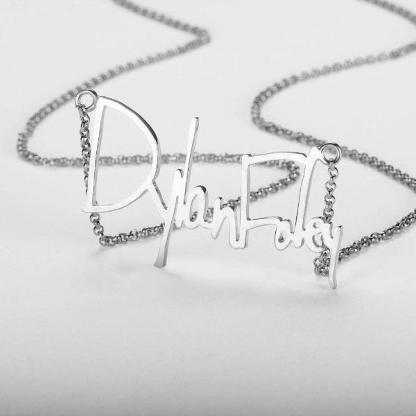 Personalized 925 Sterling Silver Name Pendant Necklace, Handwritten Custom Names Necklace, Gift Jewelry for Friends & Family - Personalized Jewel