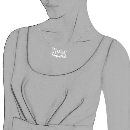 Personalized 925 Sterling Silver Necklace With Custom Arabic Nameplate Pendant, Jewelry Gift For Girls - Personalized Jewel
