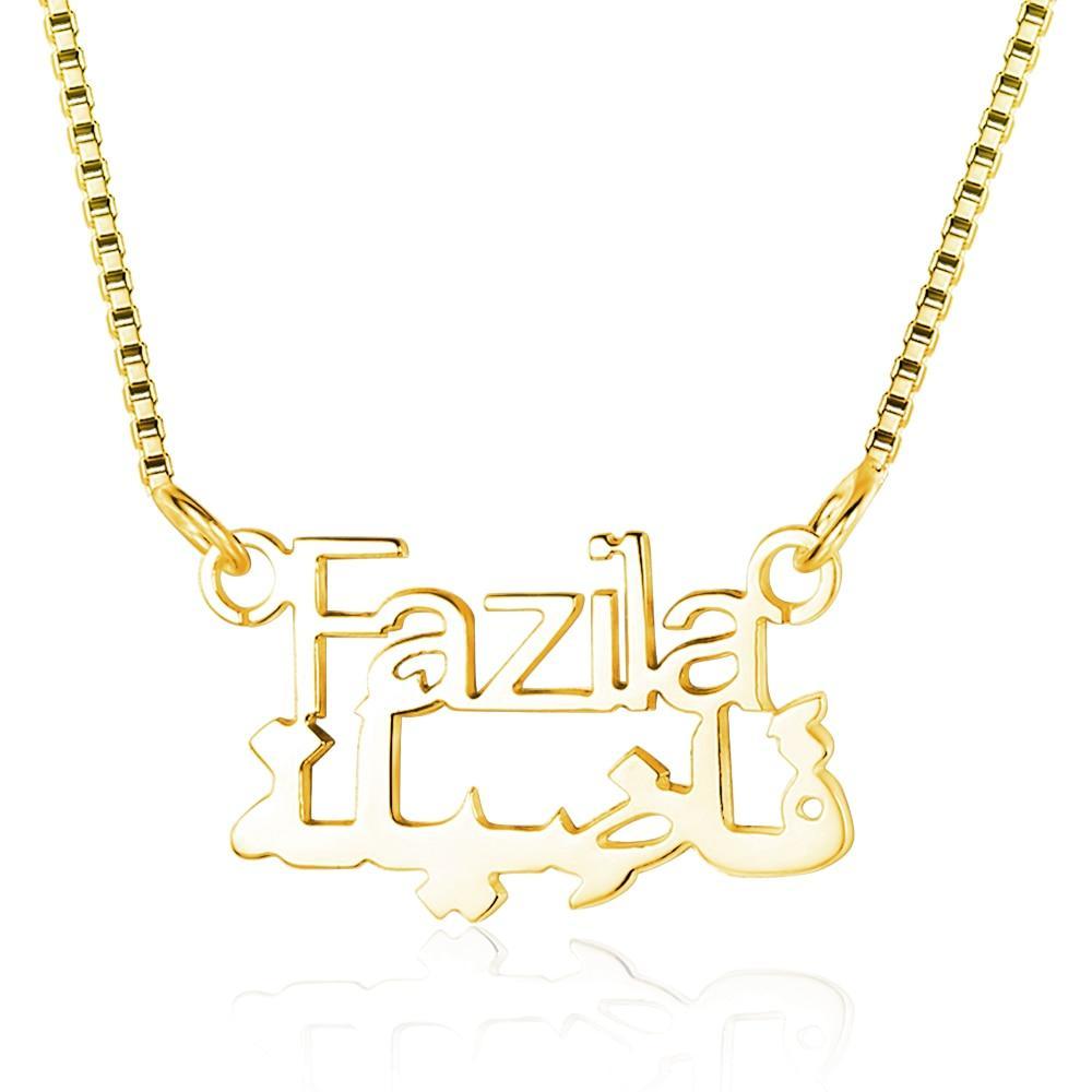 Personalized 925 Sterling Silver Necklace With Custom Arabic Nameplate Pendant, Jewelry Gift For Girls - Personalized Jewel