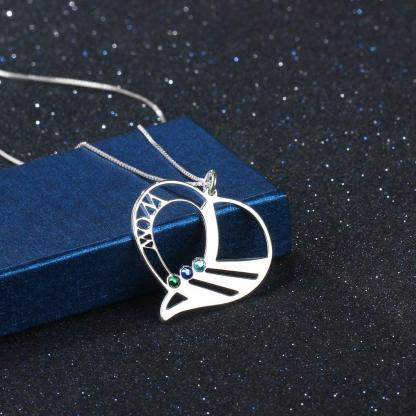 Personalized 925 Sterling Silver Necklace with Mom Engraved Pendant, Customize Name & Birthstones, Trendy Jewelry for Women - Personalized Jewel