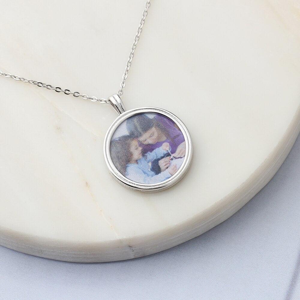Personalized 925 Sterling Silver Photo Pendant Necklace, Customized Fashion Necklace for Women, Special Gift for Her - Personalized Jewel