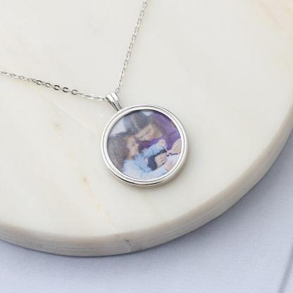 Personalized 925 Sterling Silver Photo Pendant Necklace, Customized Fashion Necklace for Women, Special Gift for Her - Personalized Jewel