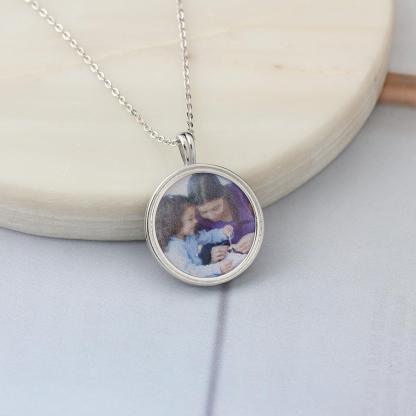 Personalized 925 Sterling Silver Photo Pendant Necklace, Customized Fashion Necklace for Women, Special Gift for Her - Personalized Jewel