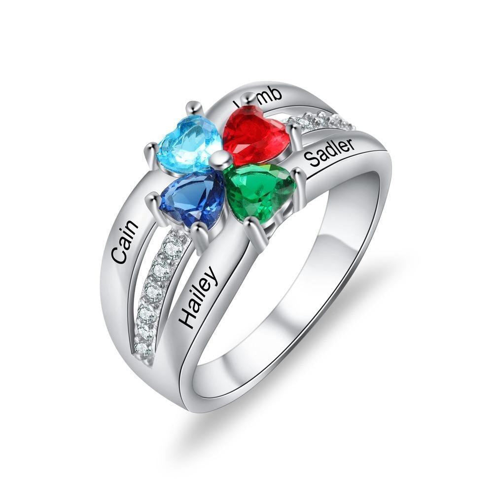 Personalized 925 Sterling Silver Promise Ring On-Trendy Fashion Jewelry Gift Suitable To All Women - Personalized Jewel