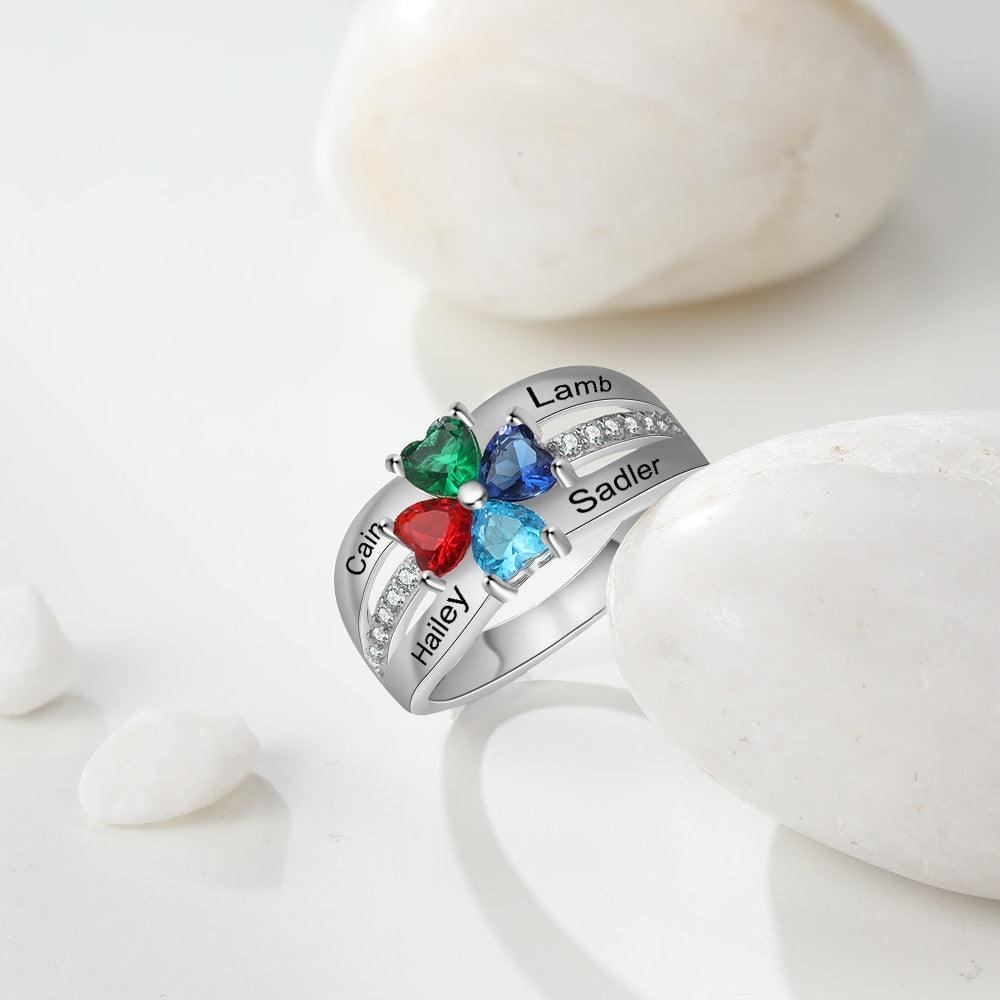 Personalized 925 Sterling Silver Promise Ring On-Trendy Fashion Jewelry Gift Suitable To All Women - Personalized Jewel