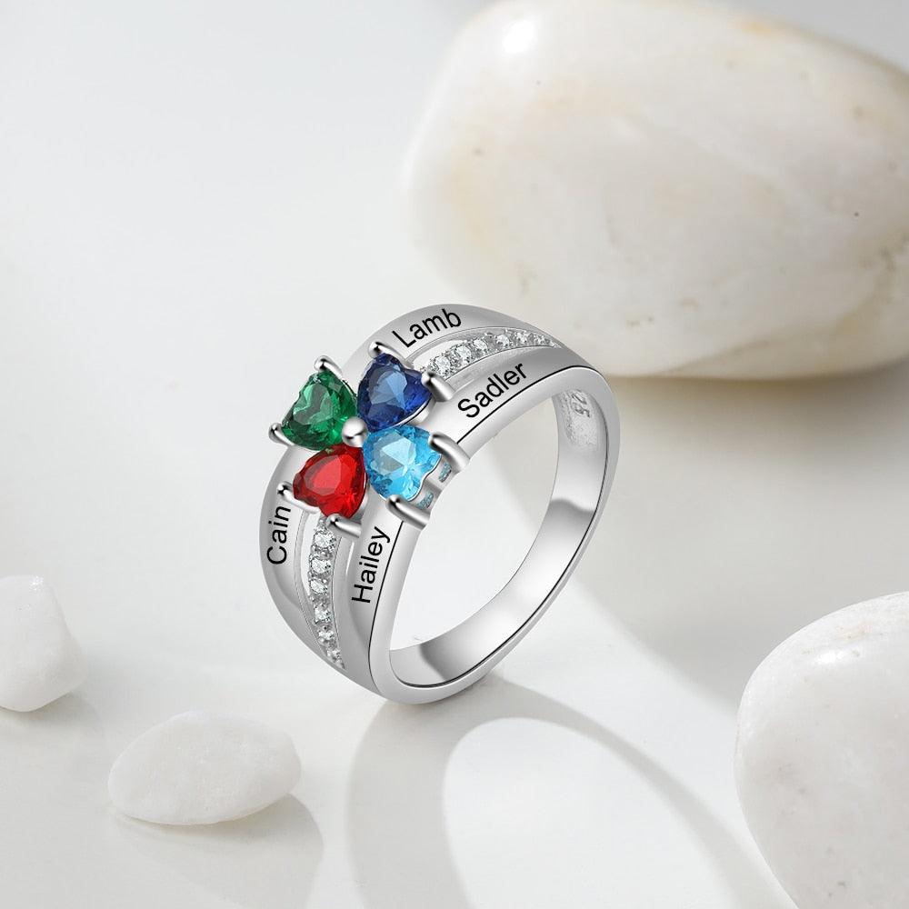 Personalized 925 Sterling Silver Promise Ring On-Trendy Fashion Jewelry Gift Suitable To All Women - Personalized Jewel