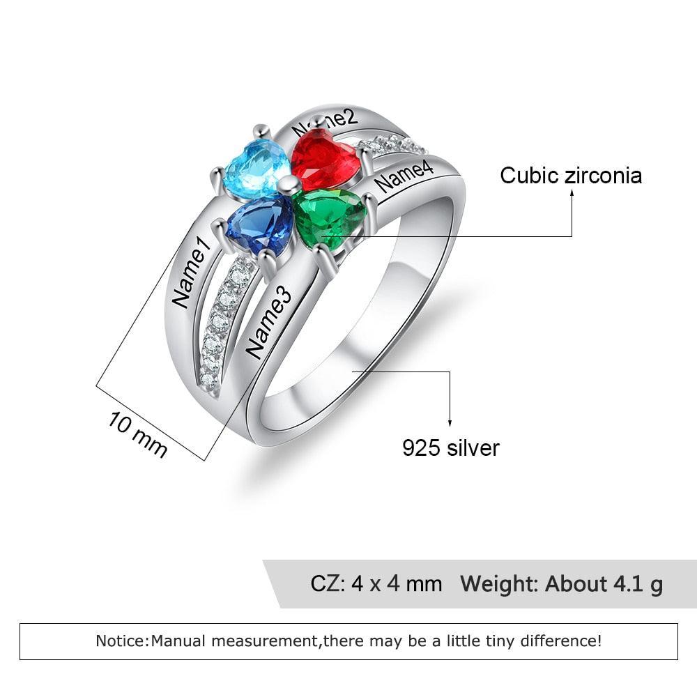 Personalized 925 Sterling Silver Promise Ring On-Trendy Fashion Jewelry Gift Suitable To All Women - Personalized Jewel